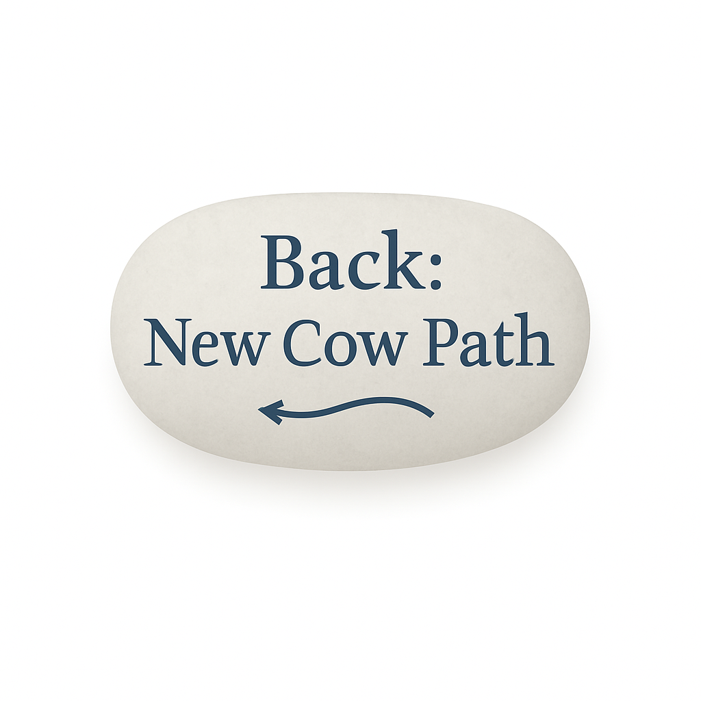 Navigation stone linking back to the New Cow Path section of the Cow Path Model of Change.